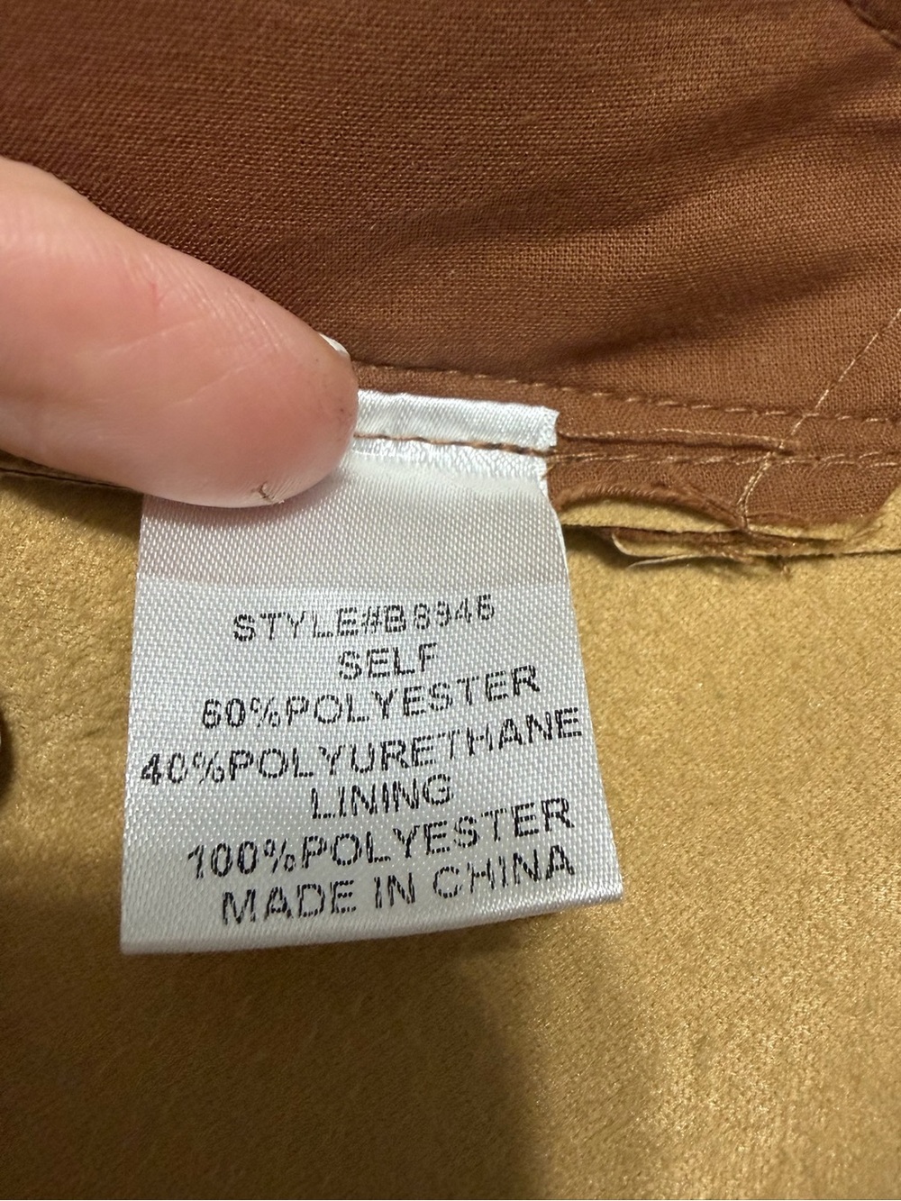 JODIFL Women's Faux Leather Wide-Leg Pants - Cognac size L - Picture 6 of 6